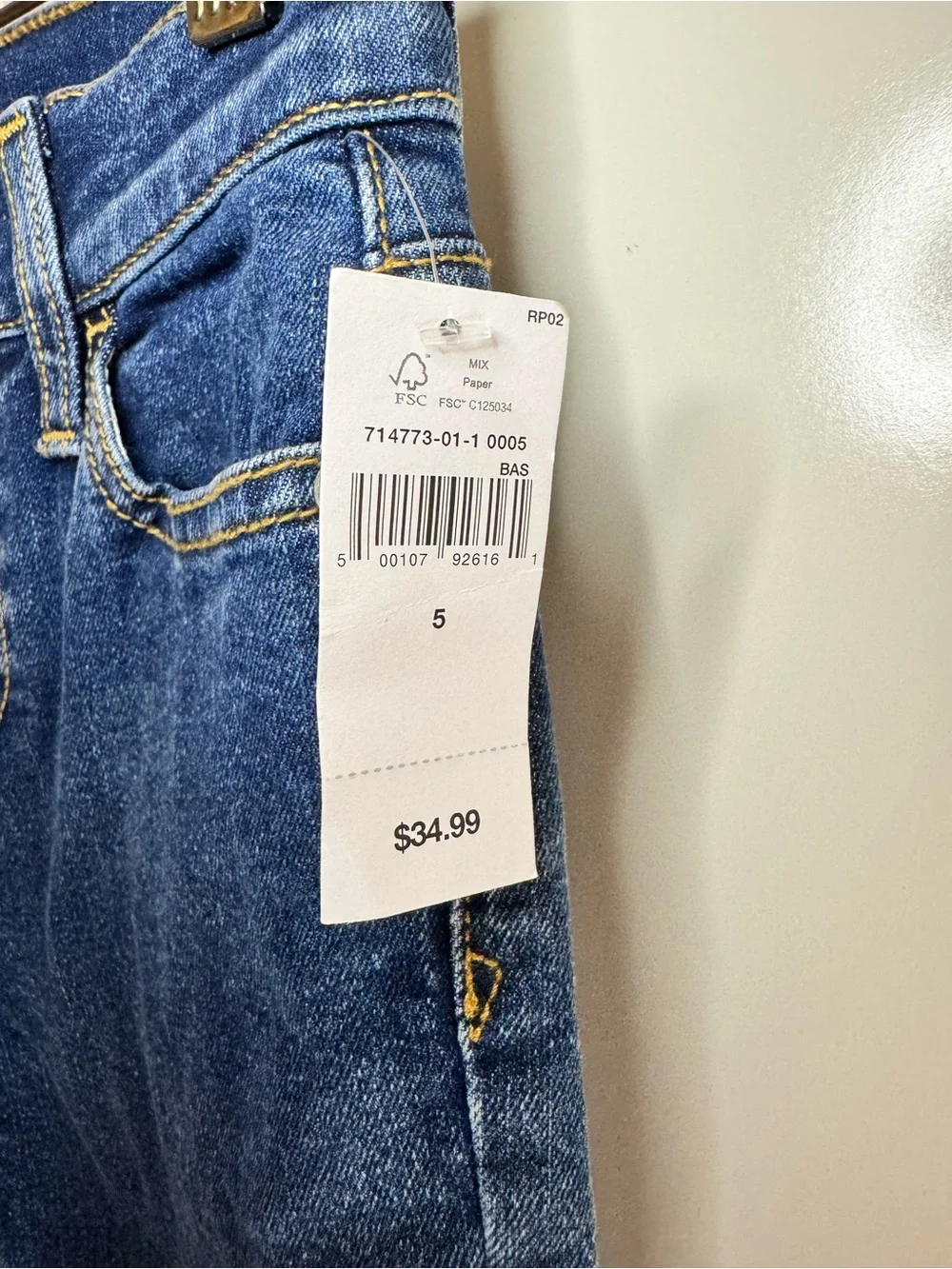 GAP Straight Leg Denim Jeans Size 5 Blue Medium Wash Pockets Cotton